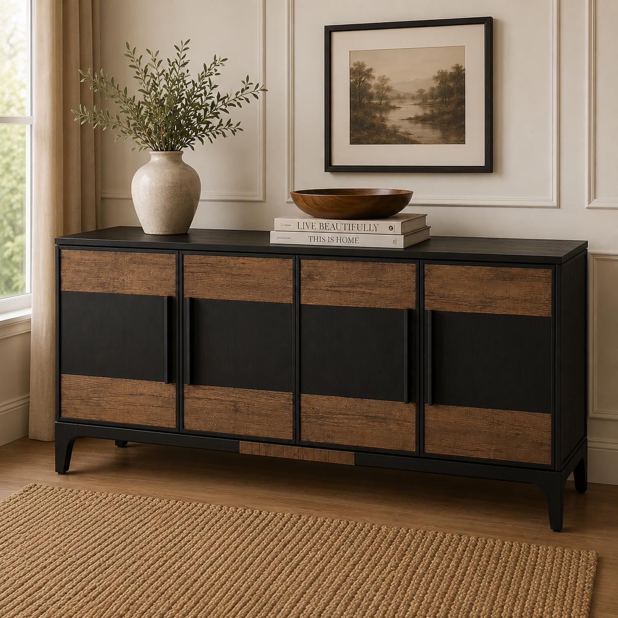 Salvar Two Tone Oak Wood Sideboard