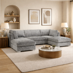 Bishop Fullback Sofa Platinum U Shape Corner Morgan | Malvern | Somerford | Calix | Euphoria | Plush Style