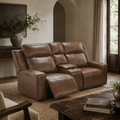 Barcelona Electric Recliner Sofa Brown 2 Seater