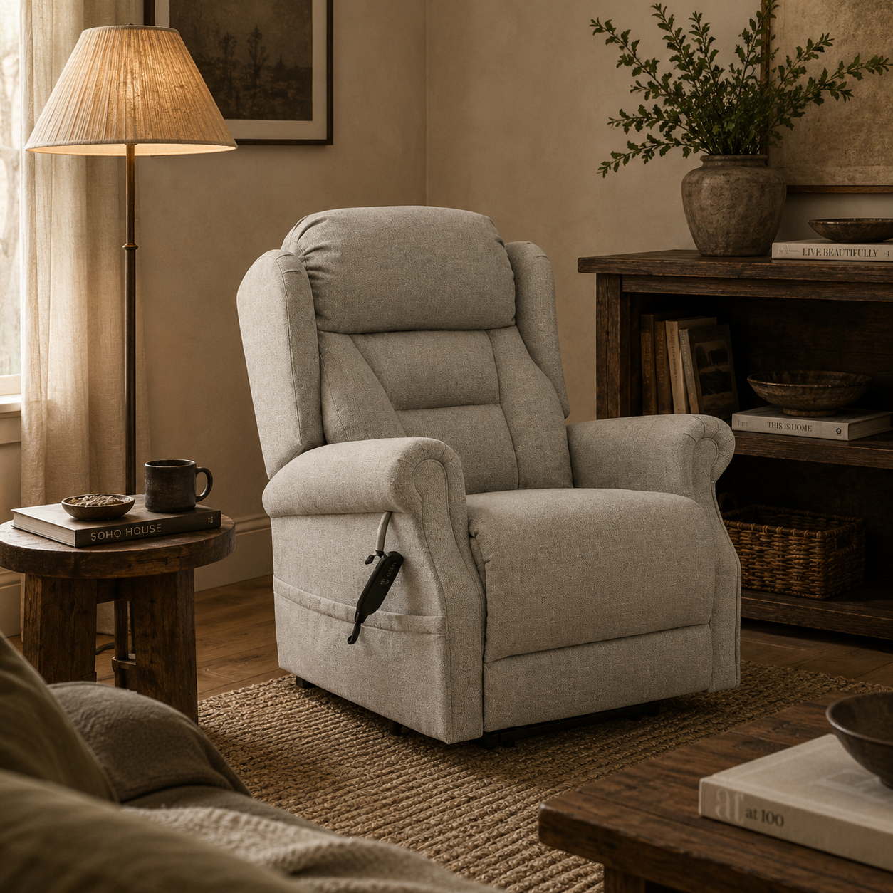 Fairmont Rise and Recline Chair Beige