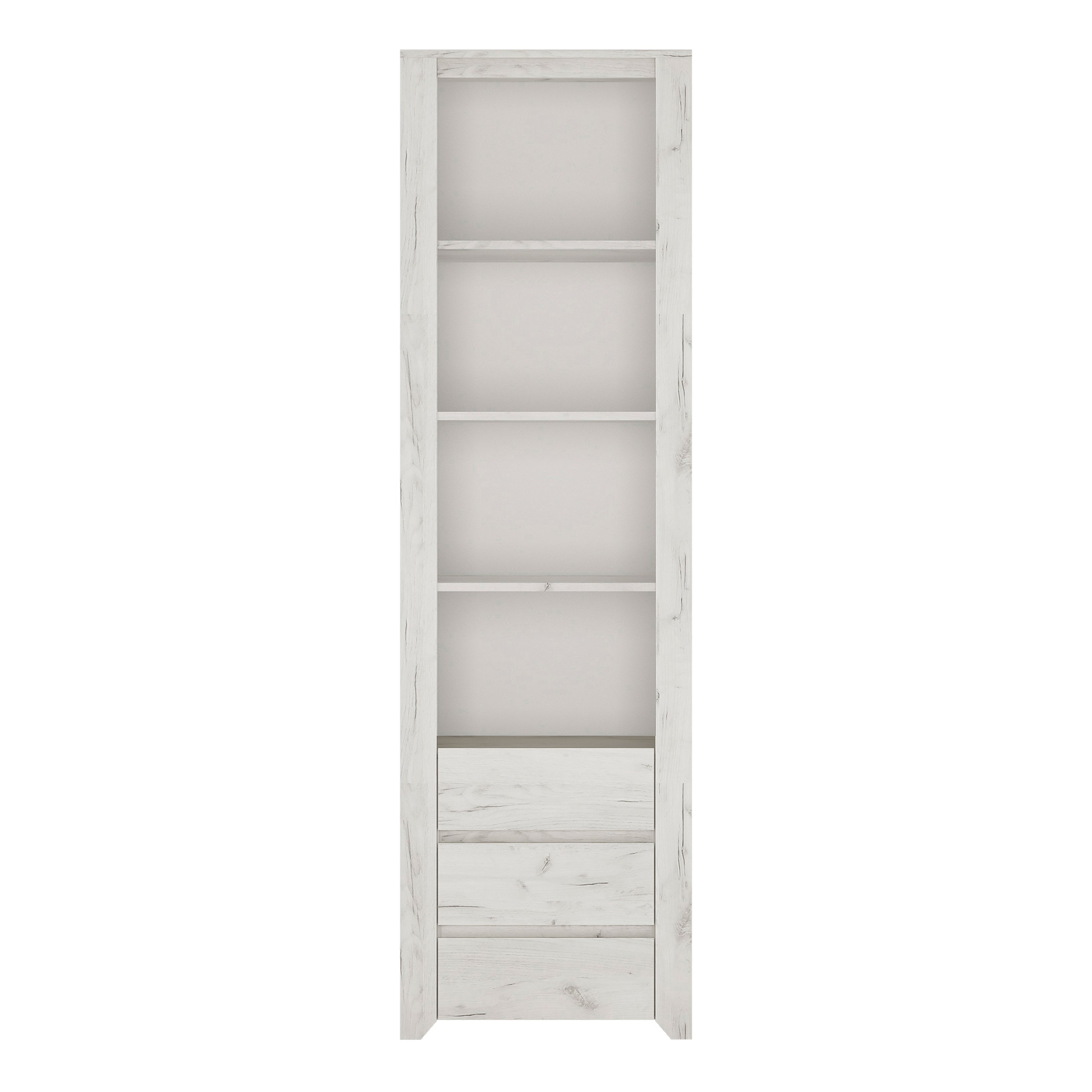 Angel Tall Narrow 3 Drawer Bookcase