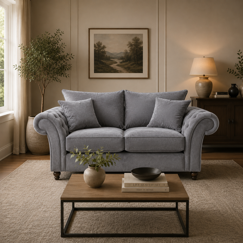 Windsor Fullback Sofa Grey 2 Seater