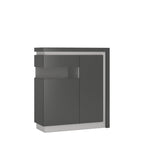 Lyon 2 Door Designer Cabinet (LH) in Platinum/Light Grey Gloss
