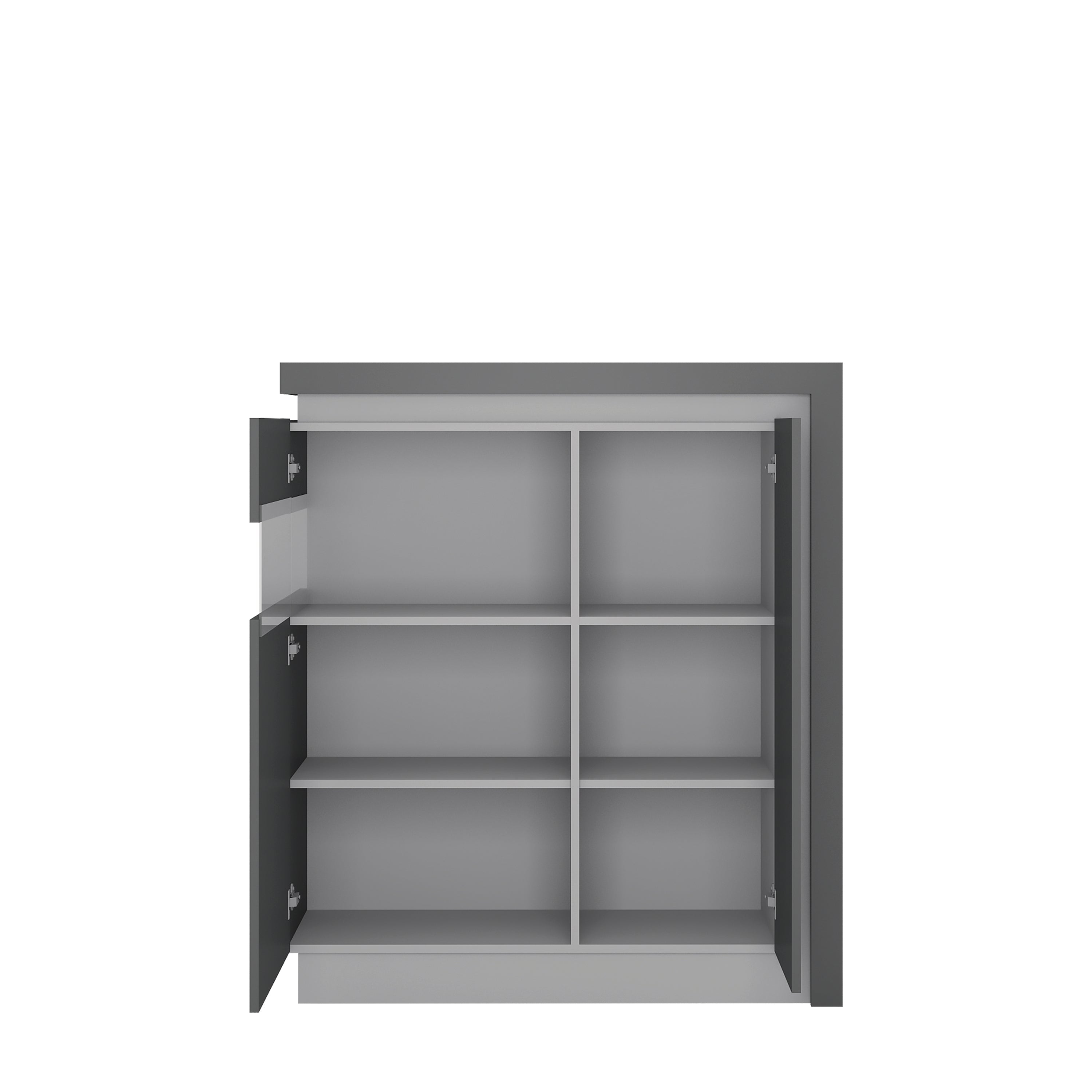 Lyon 2 Door Designer Cabinet (LH) in Platinum/Light Grey Gloss