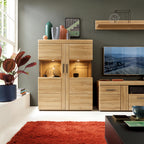 Cortina 2 Door 1 Drawer Tall TV Cabinet in Grandson Oak