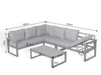 Dune Range LHF Corner Set Charcoal Aluminium Frame With Charcoal Cushions