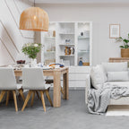 Fribo Tall Narrow 1 Door 3 Drawer Glazed Display Cabinet in White