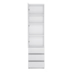 Fribo Tall Narrow 1 Door 3 Drawer Cupboard in White