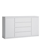 Fribo 2 Door 4 Drawer Wide Sideboard in White