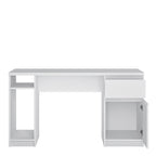 Fribo 1 Door 1 Drawer Twin Pedestal Desk in White