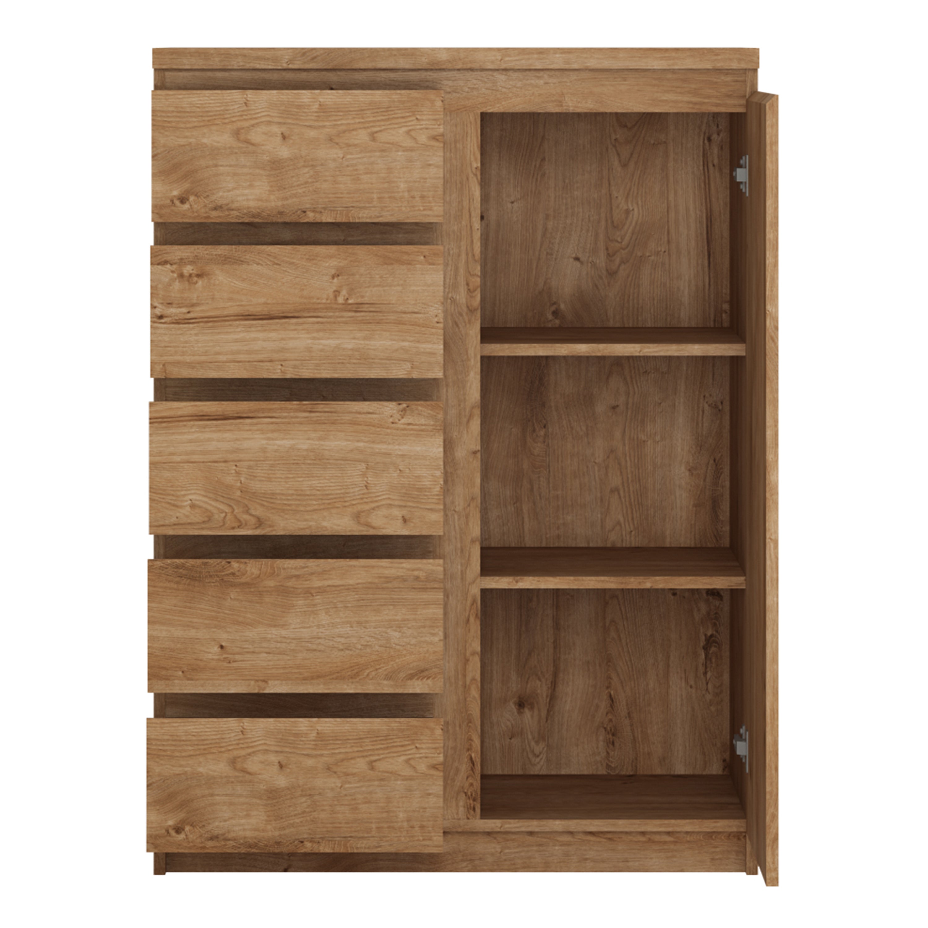 Fribo 1 Door 5 Drawer Cabinet in Oak