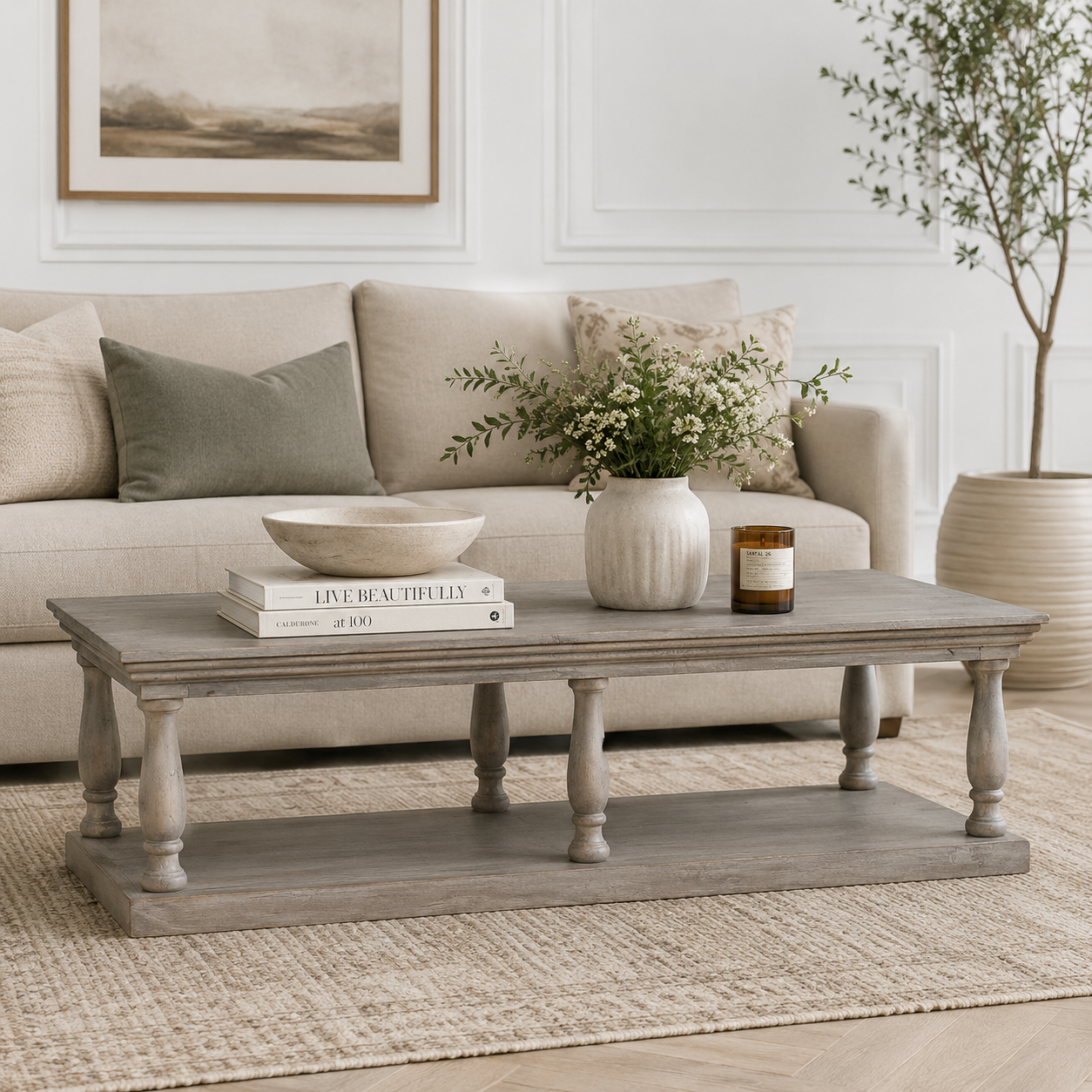 Rustic Column Coffee Table