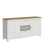 Celesto 2 Door 2 Drawer Sideboard with Wine Rack in White and Oak