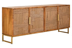 Teora Mango Wood Paper Rope Detail Four Door Sideboard