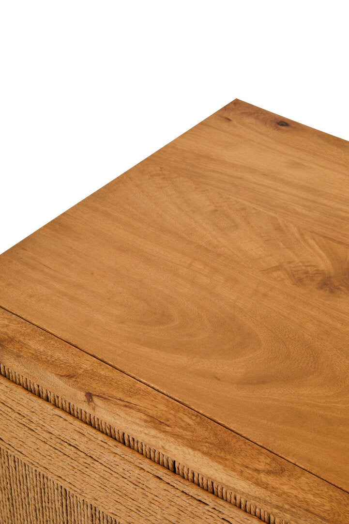 Teora Mango Wood Paper Rope Detail Four Door Sideboard