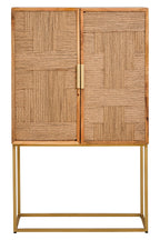 Teora Paper Rope Detail Two Door Mango Wood Cabinet