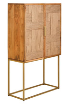 Teora Paper Rope Detail Two Door Mango Wood Cabinet