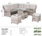 Havana Range Square Corner Sofa Set with Rising Table