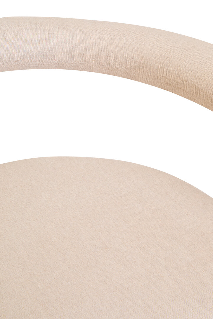Perdoba Cream Texture Linen Dining Chair with Black Metal Frame