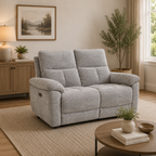 Klint Grey Lay-Z-Boy Style Fabric Power Recliner 2 Seater Sofa