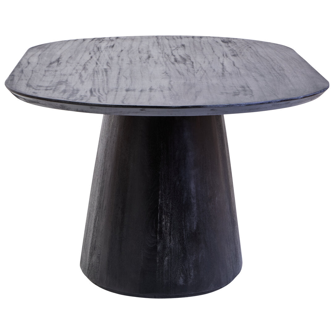 Perdoba Mango Wood Oval Dining Table in Black Finish