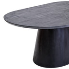Perdoba Mango Wood Oval Dining Table in Black Finish