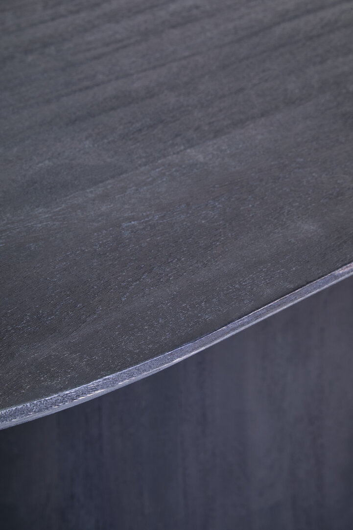 Perdoba Mango Wood Oval Dining Table in Black Finish