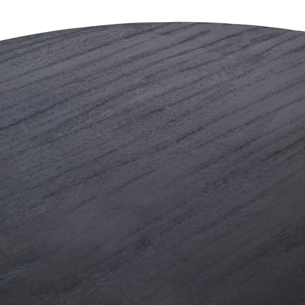 Perdoba Mango Wood Oval Dining Table in Black Finish