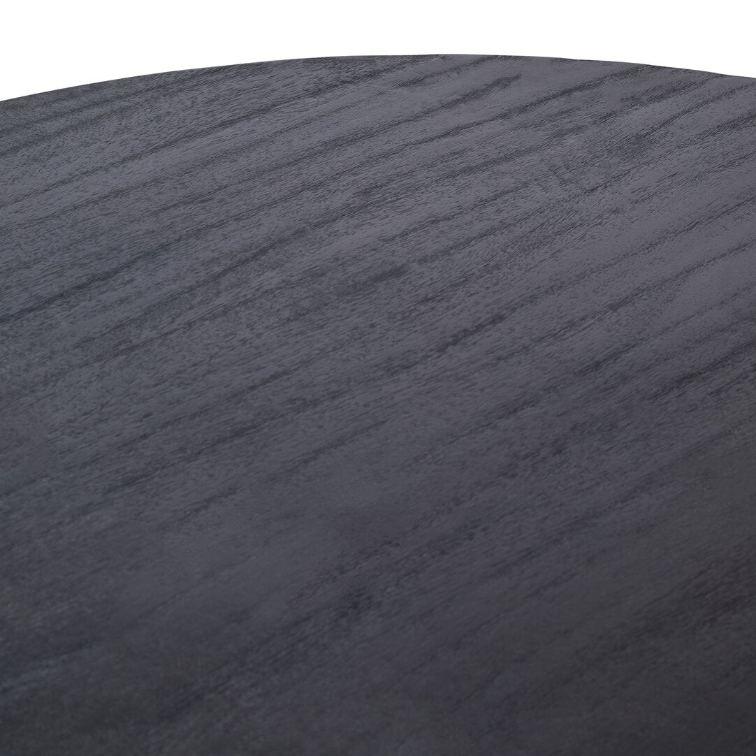 Perdoba Mango Wood Oval Dining Table in Black Finish