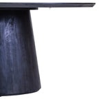 Perdoba Mango Wood Oval Dining Table in Black Finish