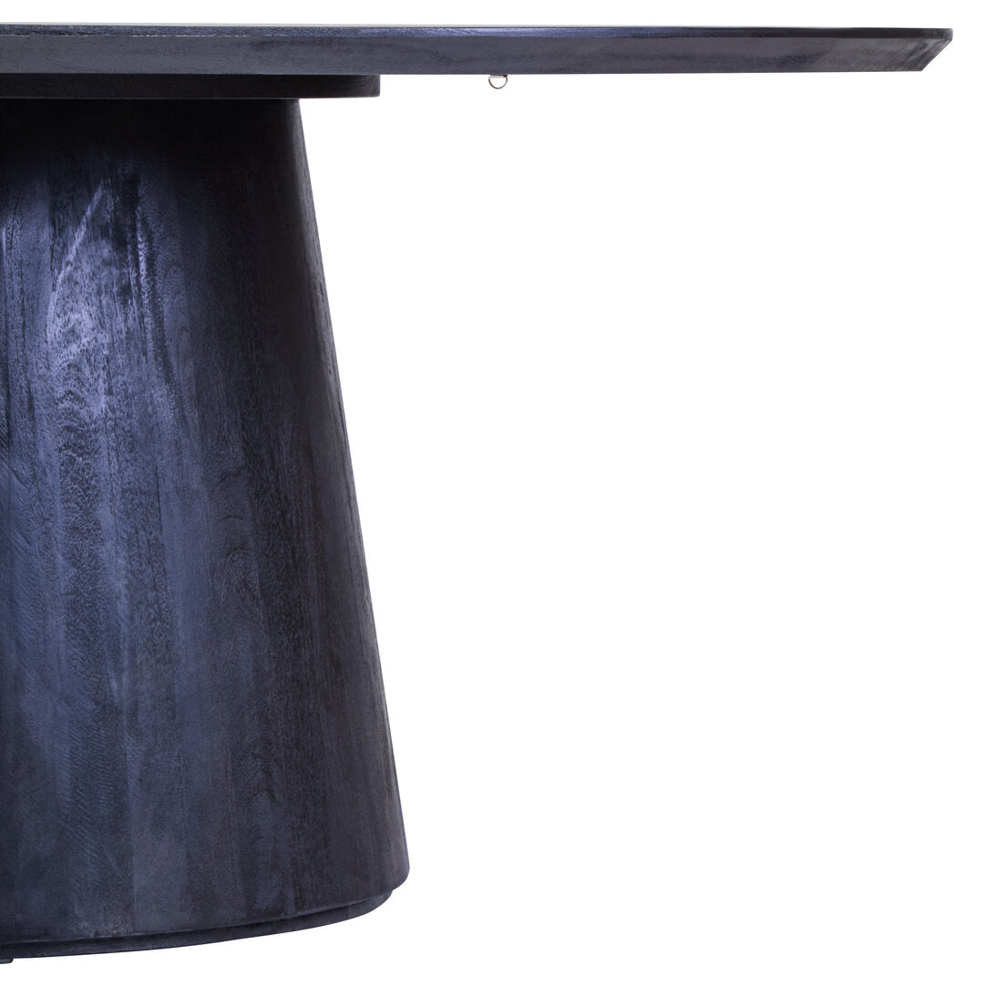Perdoba Mango Wood Oval Dining Table in Black Finish