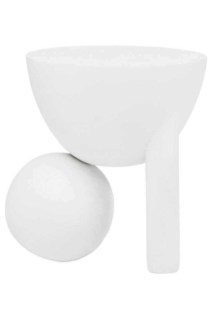 Walsa Whitewash Mango Wood Ball Detail Side Table