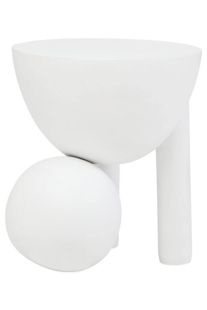 Walsa Whitewash Mango Wood Ball Detail Side Table