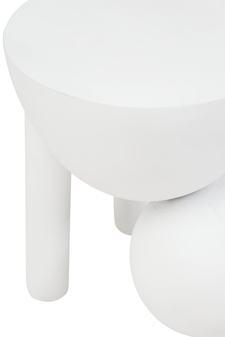 Walsa Whitewash Mango Wood Ball Detail Side Table