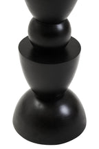 Walsa Black Finish Mango Wood Circle Column Detail Side Table