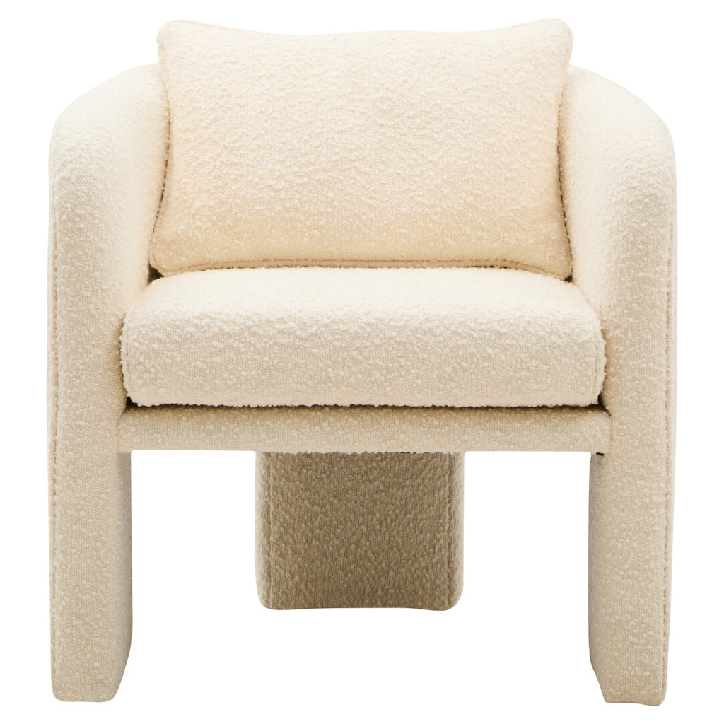 Ozzero Ivory Boucle Curved Armchair