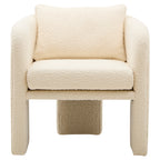 Ozzero Ivory Boucle Curved Armchair