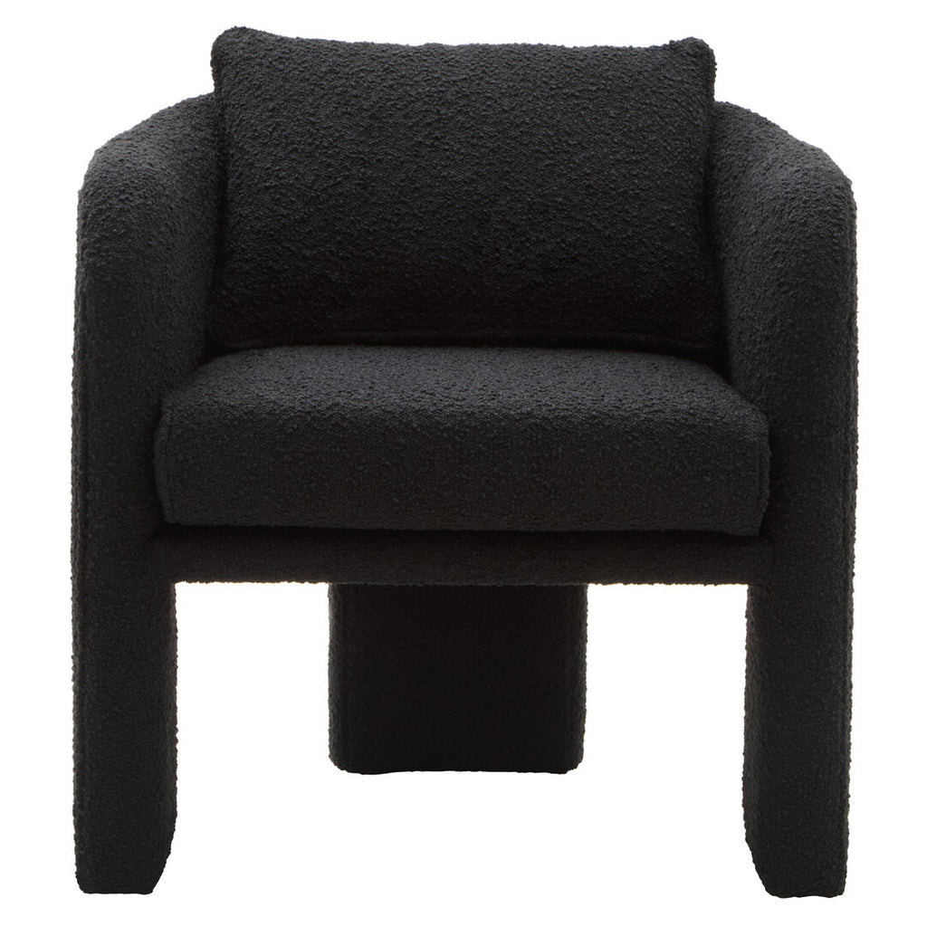 Ozzero Black Boucle Curved Armchair
