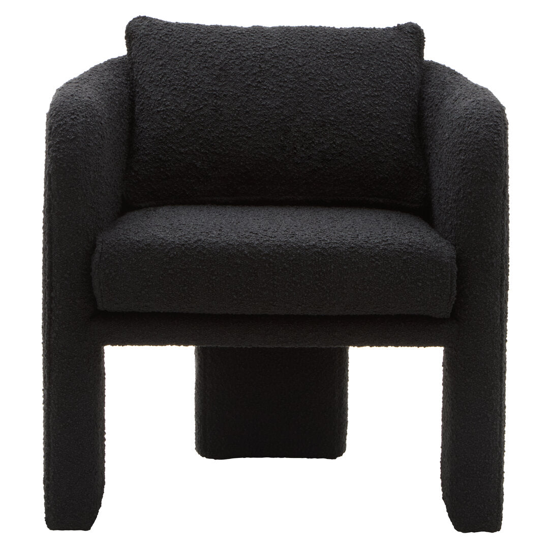 Ozzero Black Boucle Curved Armchair