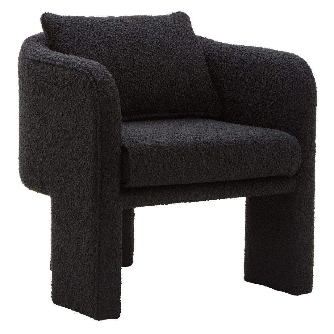 Ozzero Black Boucle Curved Armchair
