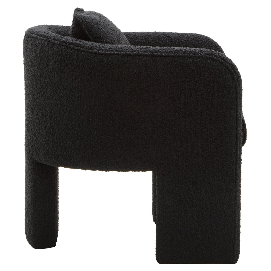 Ozzero Black Boucle Curved Armchair