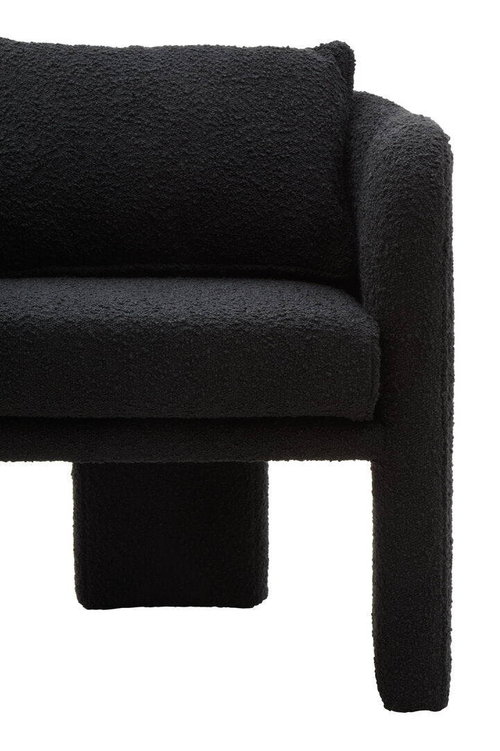 Ozzero Black Boucle Curved Armchair