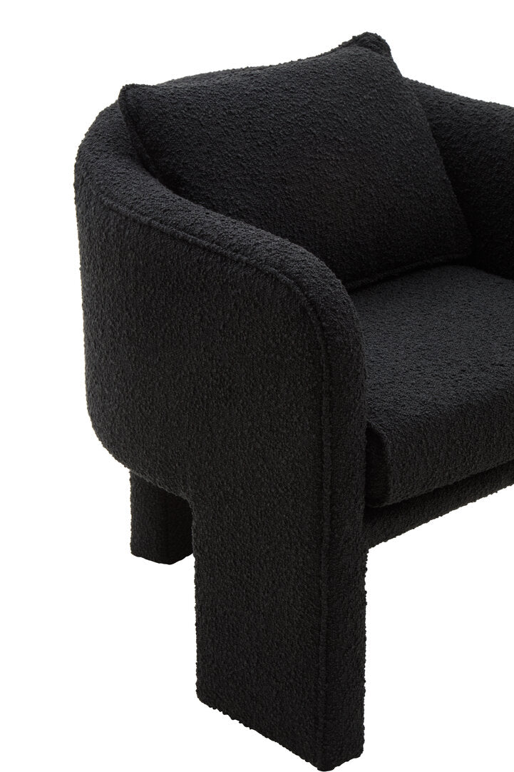 Ozzero Black Boucle Curved Armchair