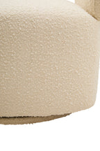 Oliveto Ivory Boucle Curved Revolving Armchair