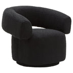 Oliveto Black Boucle Curved Revolving Armchair
