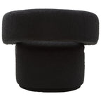 Oliveto Black Boucle Curved Revolving Armchair