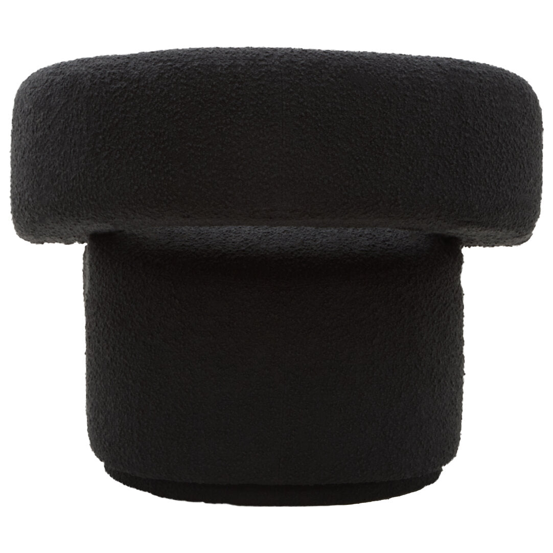 Oliveto Black Boucle Curved Revolving Armchair