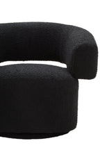 Oliveto Black Boucle Curved Revolving Armchair