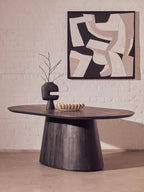 Perdoba Mango Wood Oval Dining Table in Black Finish