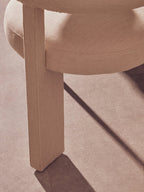 Perdoba Cream Texture Linen Dining Chair with Black Metal Frame